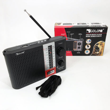 Радиоприемник переносной GOLON RX F12 AM/FM/SW, Радиоприемник am fm, Радио переносное фм. Цвет: черный
