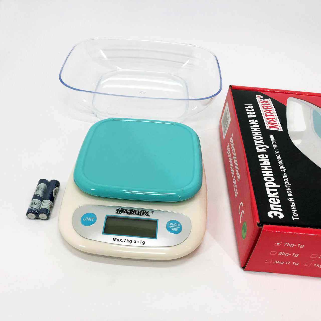 Весы кухонные MATARIX MX-403 от 1 грамма до 7кг, Кулинарные весы для взвешивания еды точные кухонные весы