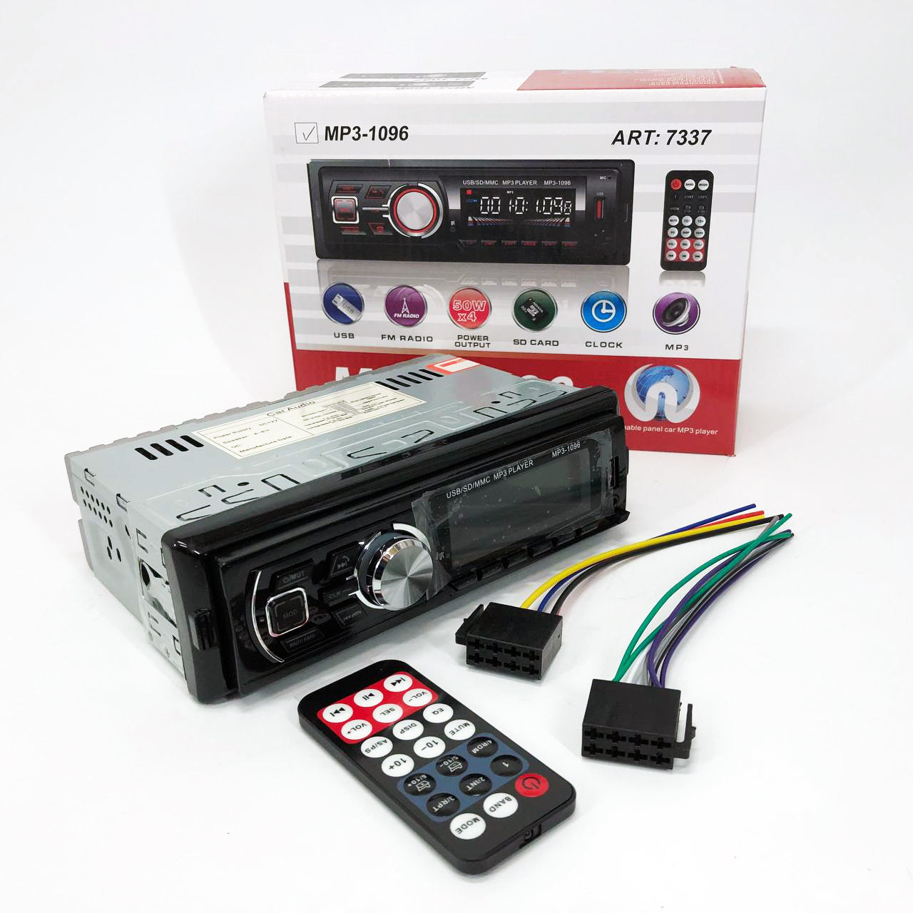 Автомагнитола MP3-1096 BT ISO со съемной панелью 4х50W, Магнитофон для машины авто автомобиля