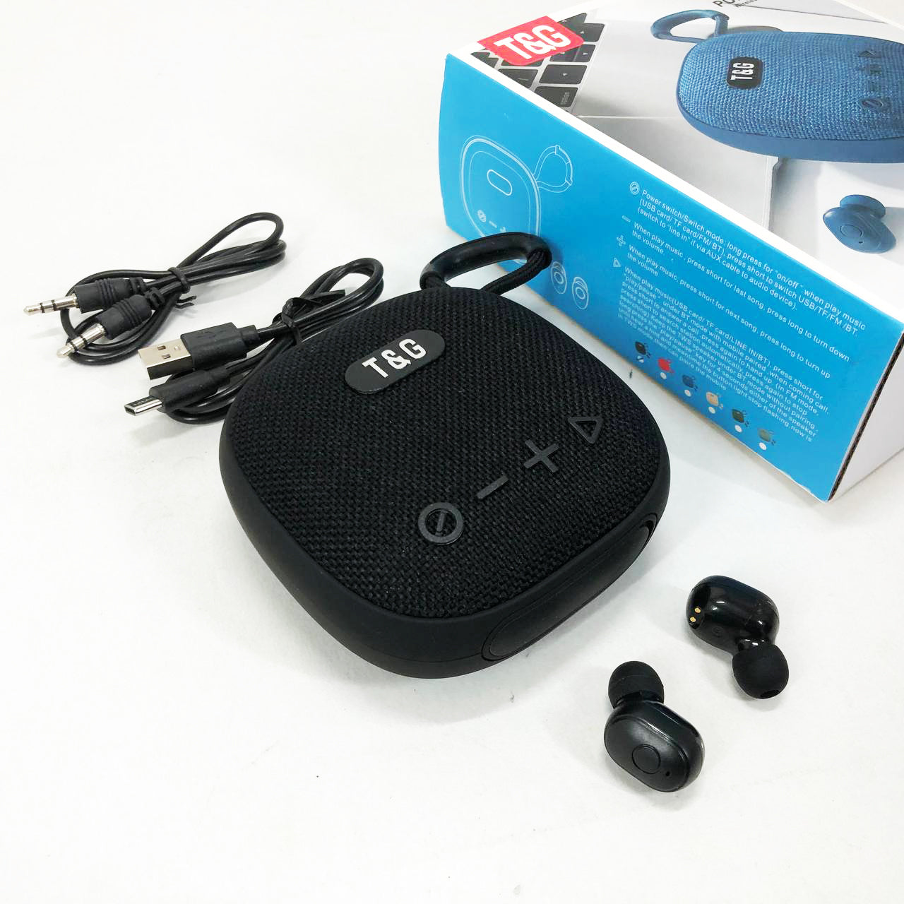 Колонка-Bluetooth с наушниками TG813. Цвет: черный