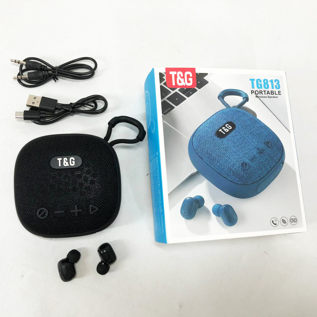 Колонка-Bluetooth с наушниками TG813. Цвет: черный