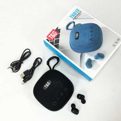 Колонка-Bluetooth с наушниками TG813. Цвет: черный