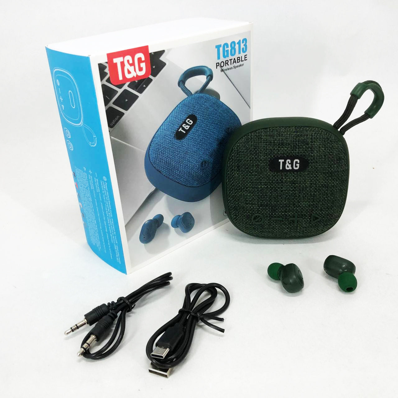 Колонка-Bluetooth с наушниками TG813. Цвет: зеленый