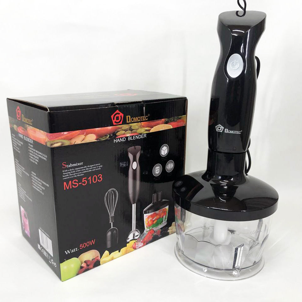 Блендер DOMOTEC MS-5103 3в1 погружной, 500 Вт, ручной погружной блендер, электрический блендер