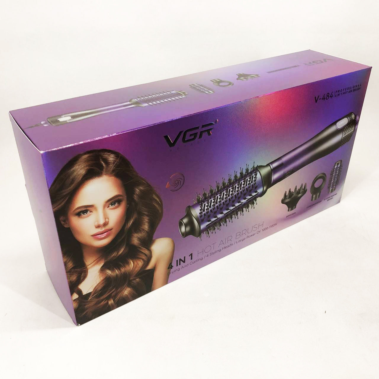 Фен-щітка стайлер VGR V-484 4 в 1. Колір: фіолетовий