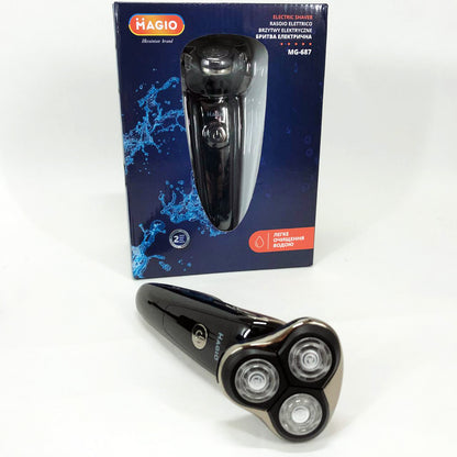 Электробритва 3 плав. головки/ сухое/ влажное бритье/высувной триммер MAGIO MG-687