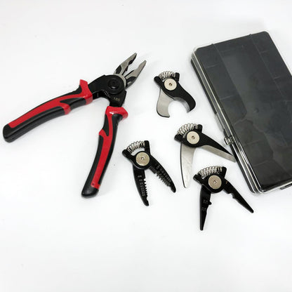 Багатофункціональний набір швидкозмінних інструментів 5 в 1 (плоскогубці, зачищення ізоляції, щипці обтискні)