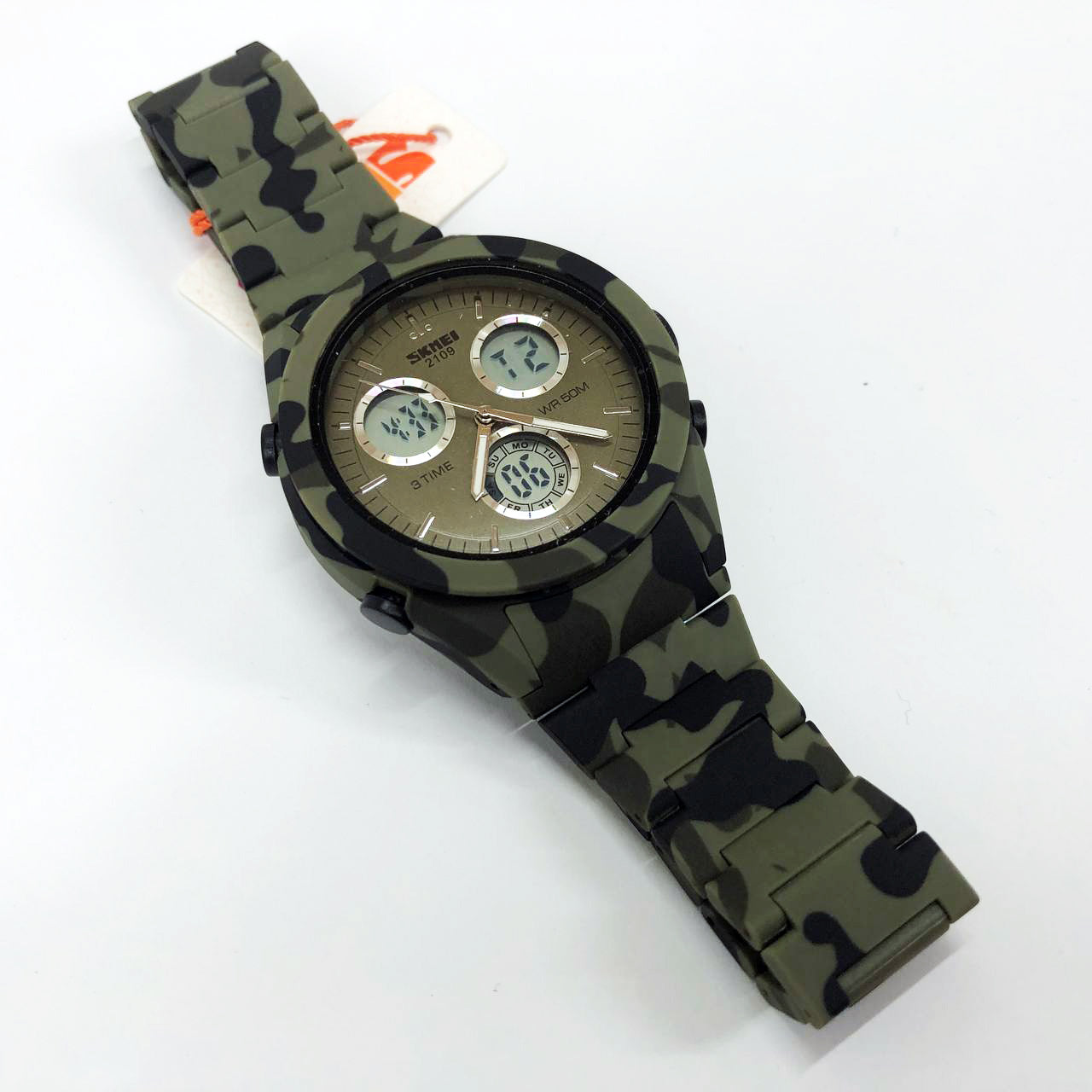 Часы наручные мужские SKMEI 2109CMGN, оригинальные мужские часы, военные мужские наручные часы зеленые