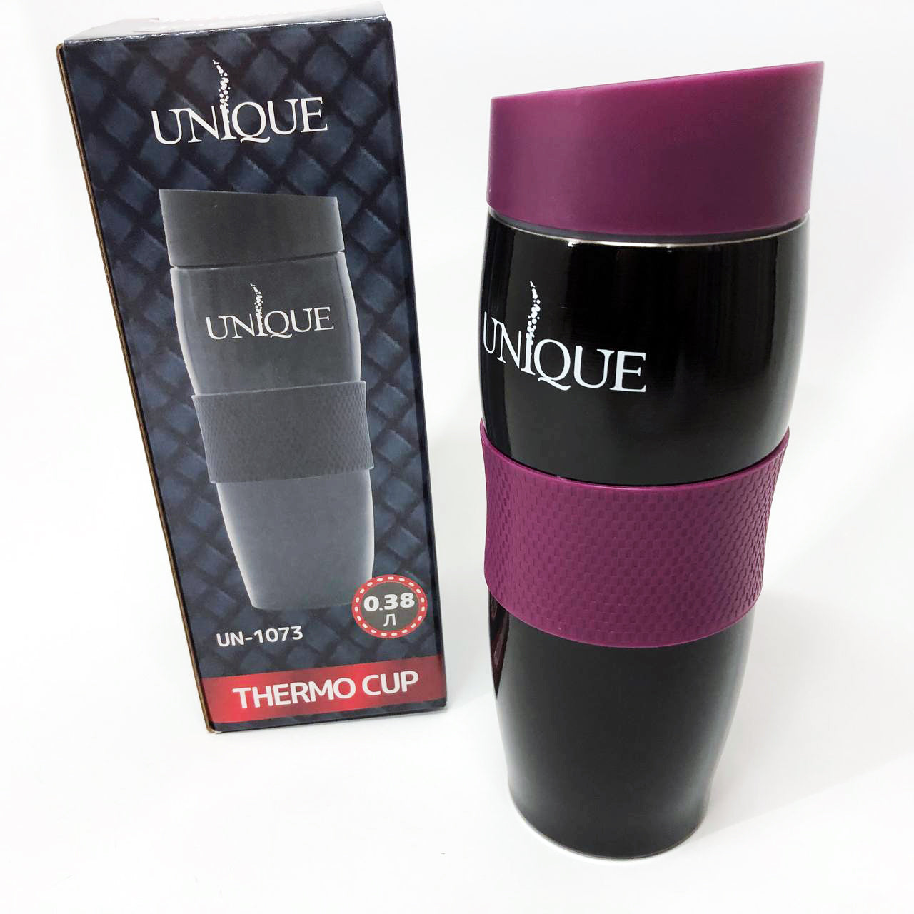 Термокружка UNIQUE UN-1073 0.38 л, Путешественнический термос, Фляга для пикника. Цвет: фиолетовый