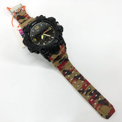 Часы наручные мужские SKMEI 1155BAG RED CAMO, брендовые мужские часы. Цвет: красный камуфляж