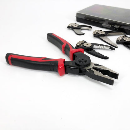 Багатофункціональний набір швидкозмінних інструментів 5 в 1 (плоскогубці, зачищення ізоляції, щипці обтискні)