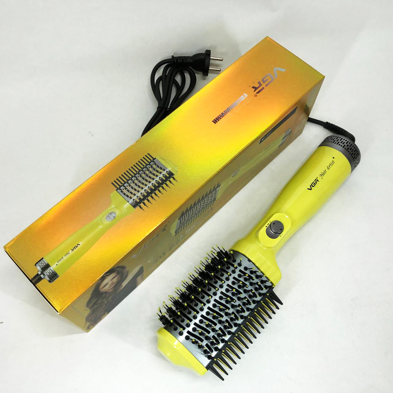 Фен стайлер для укладки и завивки волос VGR V-497. Цвет: желтый