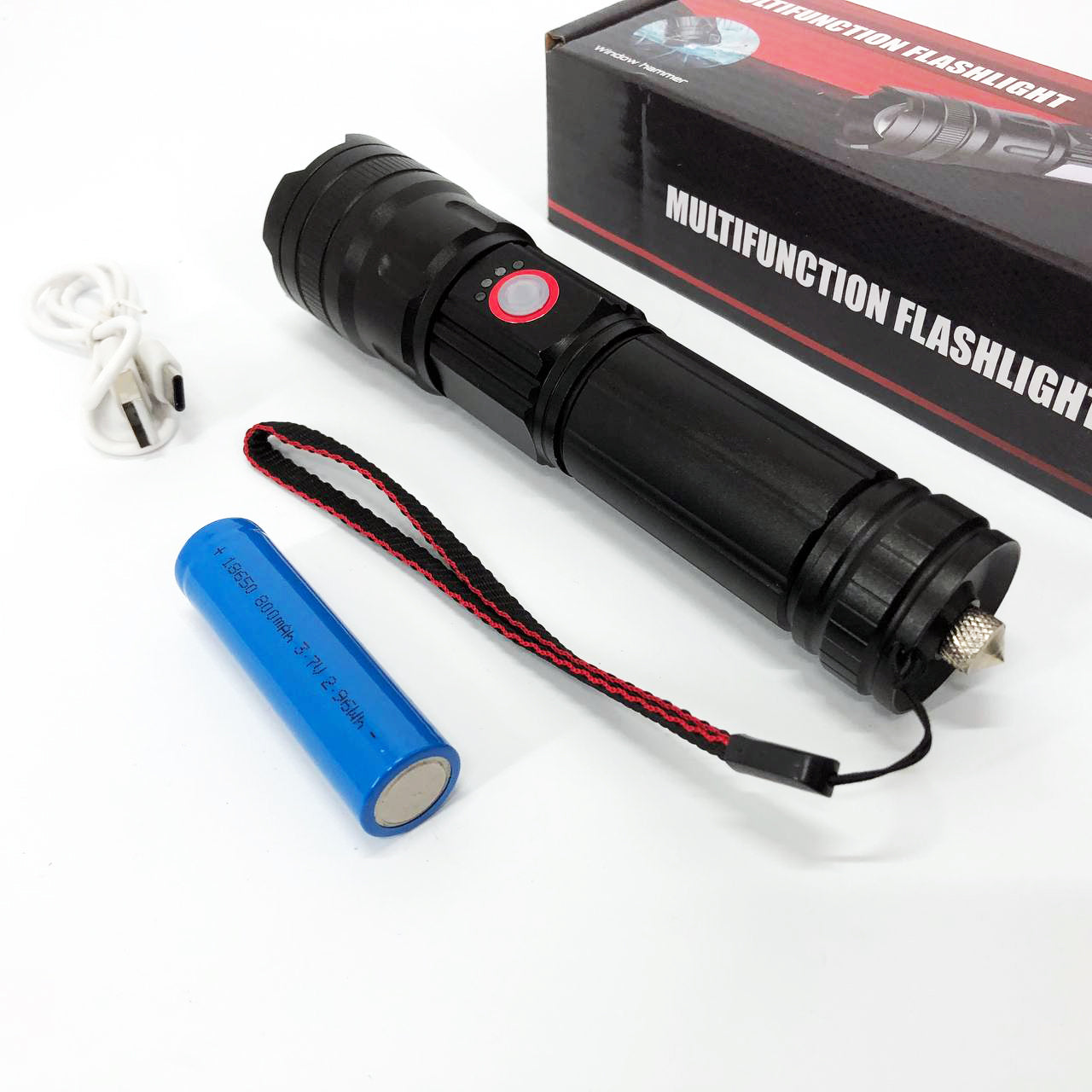 Фонарик карманный светодиодный Police BL-6525-GT100 с ремешком и функцией зума