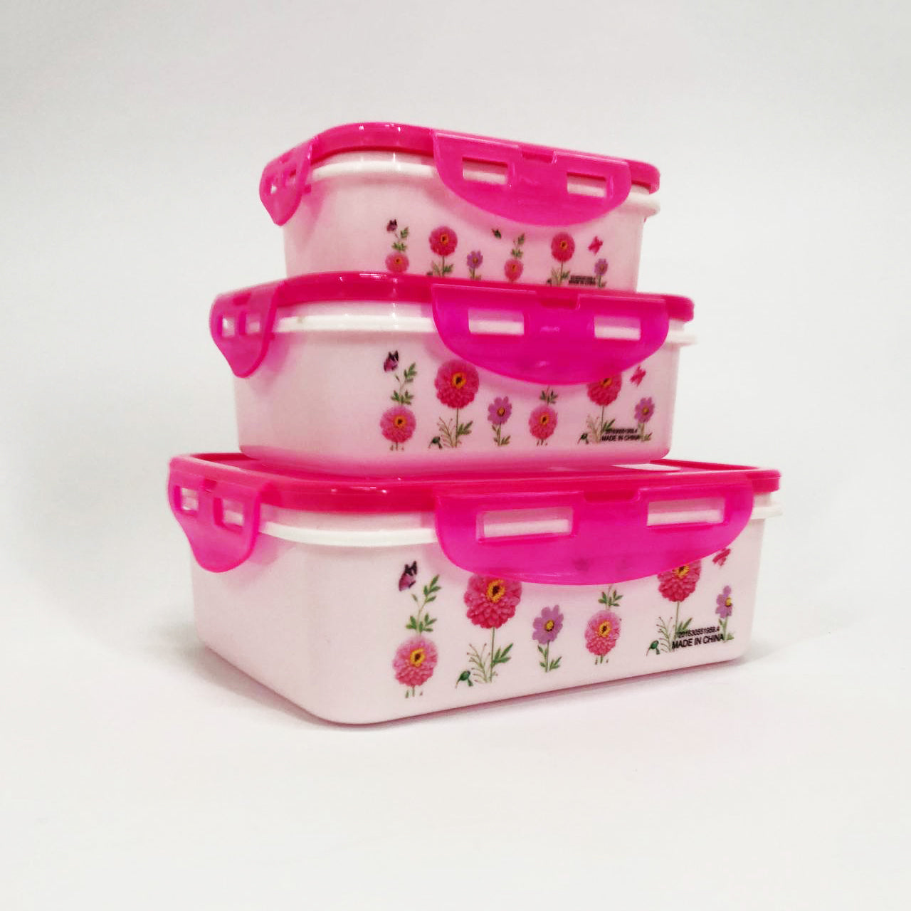 Набор пластиковых судков UNIQUE UN-1511. Цвет: розовый