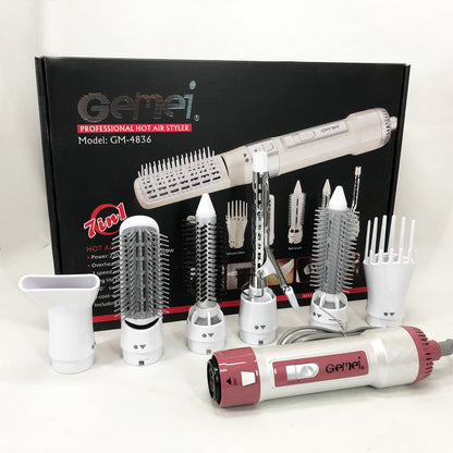 Фен для волос стайлер с насадками Gemei GM-4836 7 в 1, Фен-стайлер с различными насадками