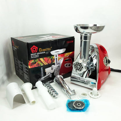 Мясорубка электрическая с соковыжималкой Domotec MS-2019 2400W. Цвет: красный