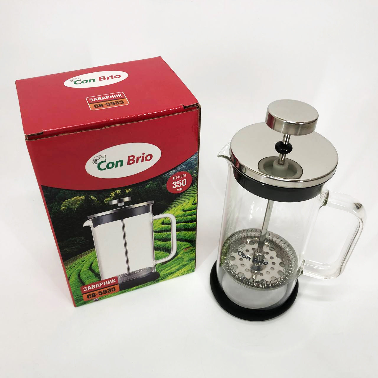 Френч-пресс Con Brio CB-5935 350 мл, Френч пресс стеклянный на кухню, Френч прессы стекло
