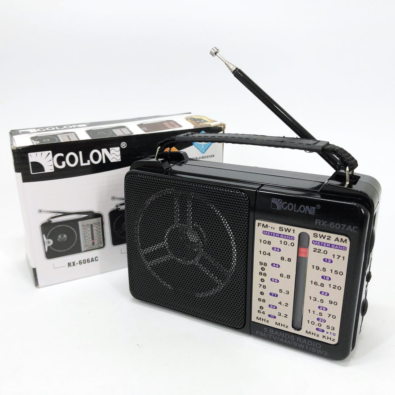Портативный Радиоприёмник всеволновой GOLON RX-607 AC, Переносной приемник fm am, FM-приемники