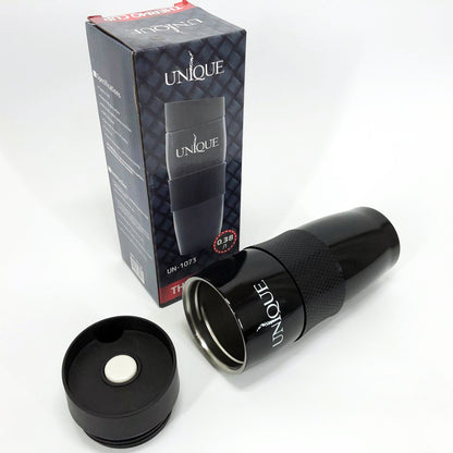 Термокружка UNIQUE UN-1073 0.38 л, Термос для питьевой воды туристический. Цвет: черный