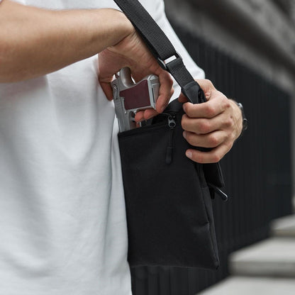 Мужская сумка черная тканевая, Мужская сумка через плечо кожа, Сумка для скрытого ношения пистолета