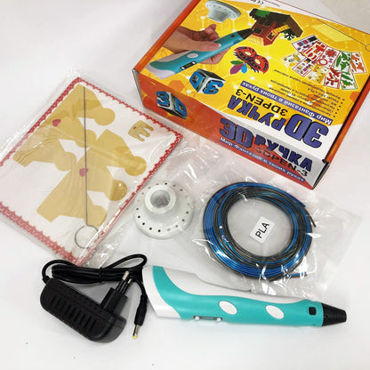 3D ручка Smart 3D Pen 2 c LCD дисплеем, Интересная ручка 3д для детей, Оригинальная. Цвет: голубой