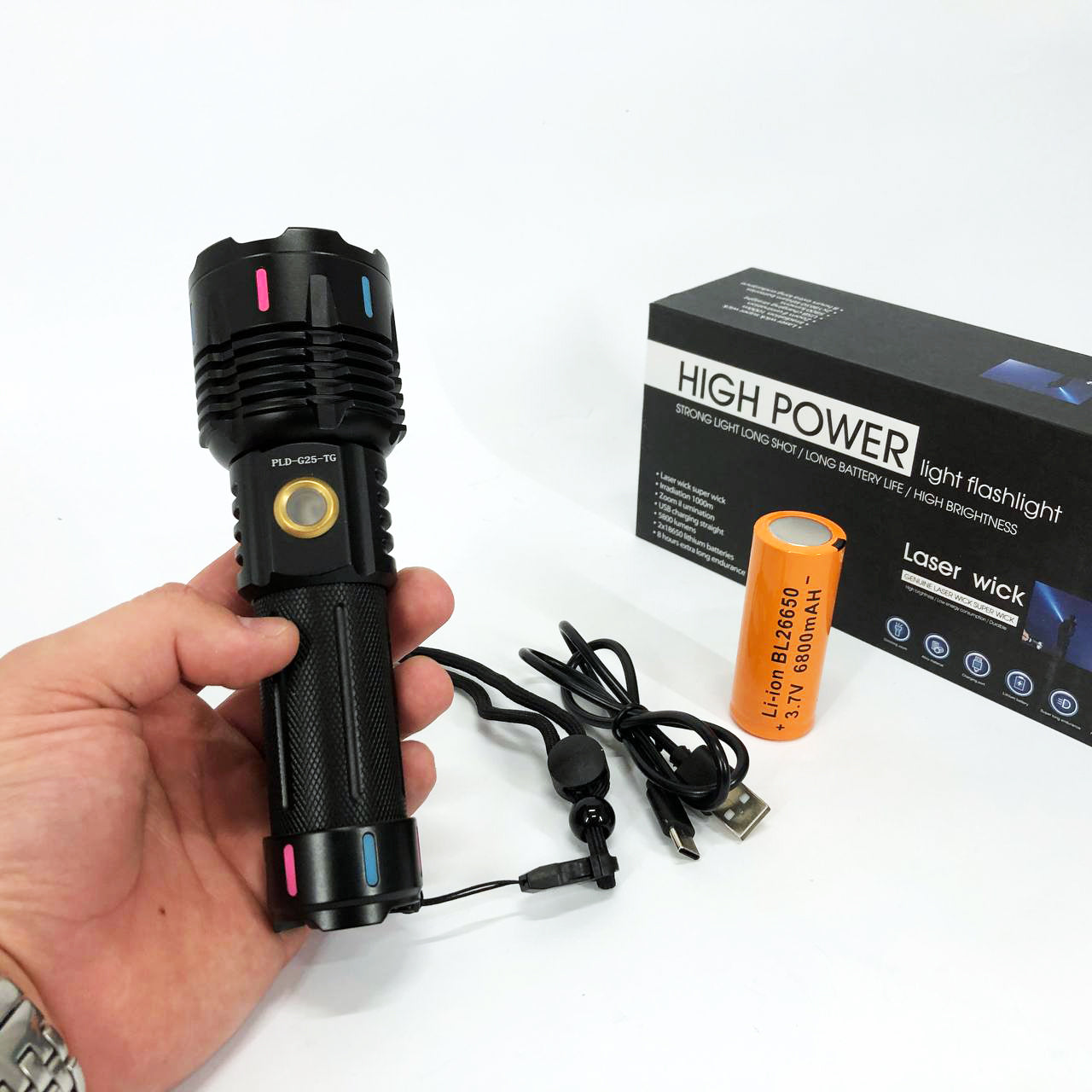 Фонарь X-BALOG FLUORESCENCE G671/G25 PM30-TG, Сверхмощный фонарик, Яркий фонарик, Качественный фонарик