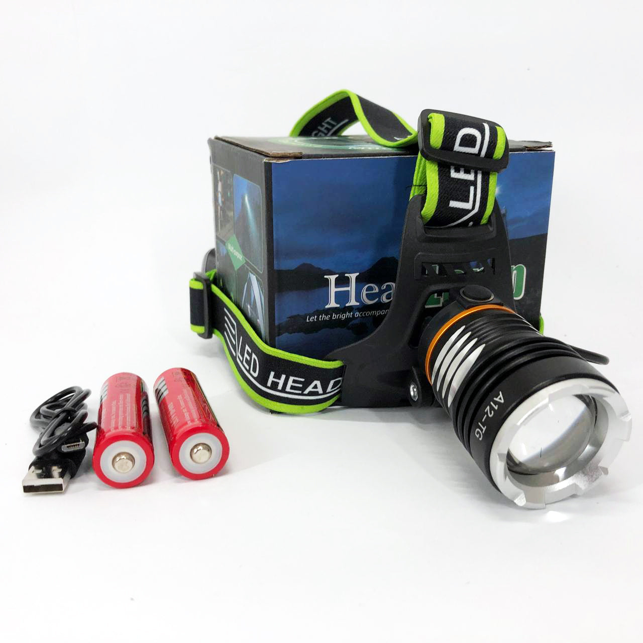 Фонарь налобный PLD-A12-TG 2x18650, Фонарик налобный мощный, Налобный прожектор, Фонарь для рыбалки