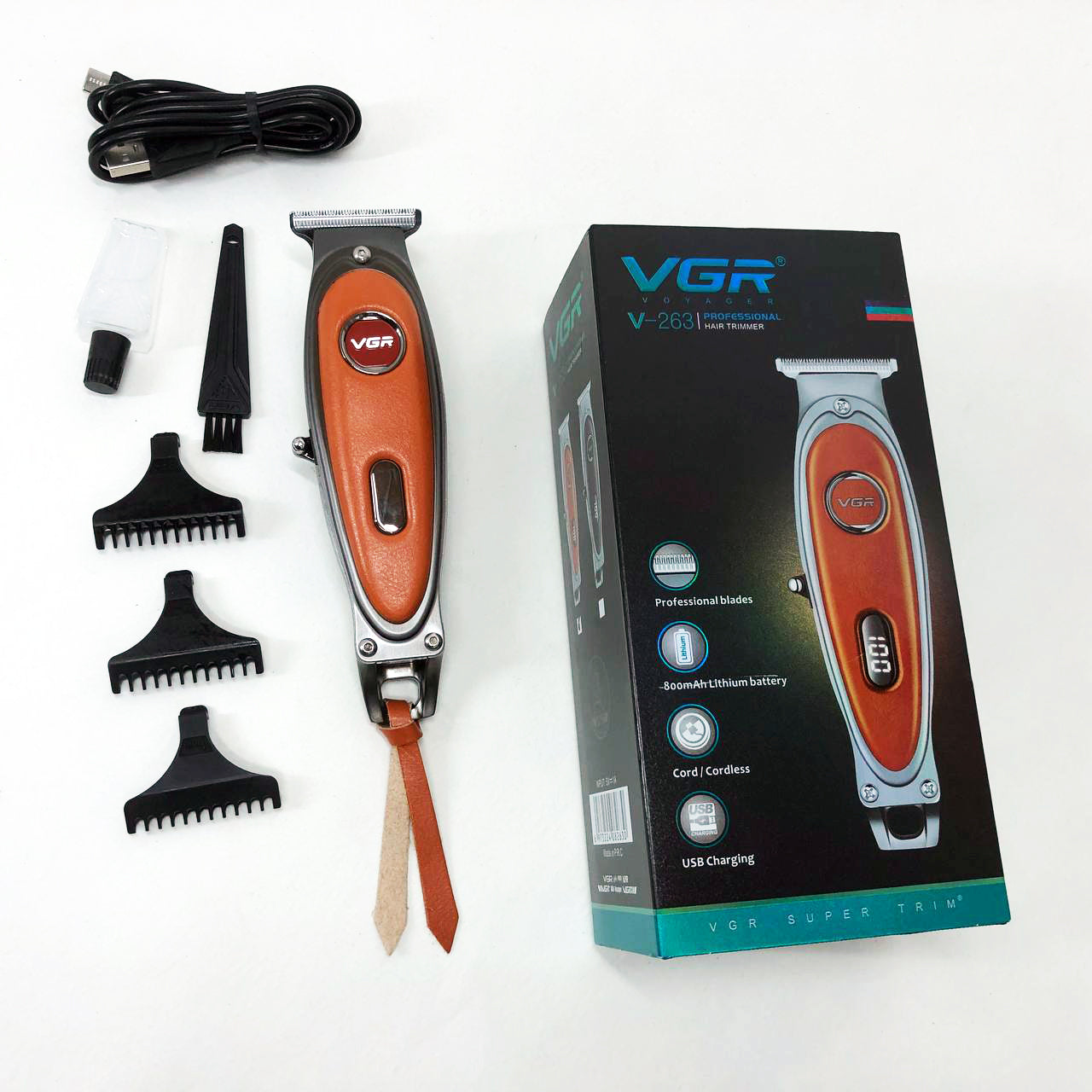 Триммер VGR V-263 BLACK. Цвет: оранжевый