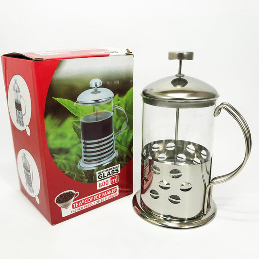 Заварник френч-пресс Unique UN-1153 0.8 л, Стильный стеклянный заварочный чайник, Заварник для трав