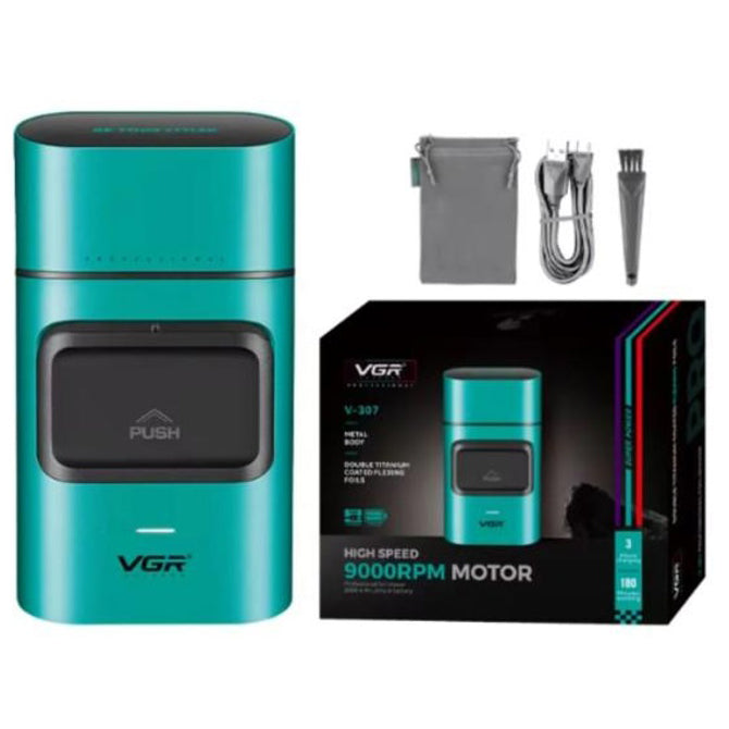 Электробритва-шейвер для бороды и лица VGR V-307 GREEN металлический корпус