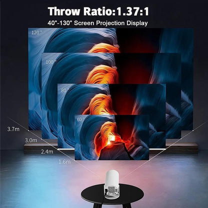 LED Проектор для дома портативный Смарт с WiFi, Bluetooth, Android 11, белый, 1280х720р
