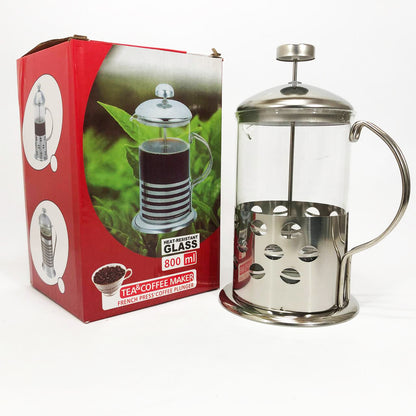 Заварник френч-пресс Unique UN-1153 0.8 л, Стильный стеклянный заварочный чайник, Заварник для трав