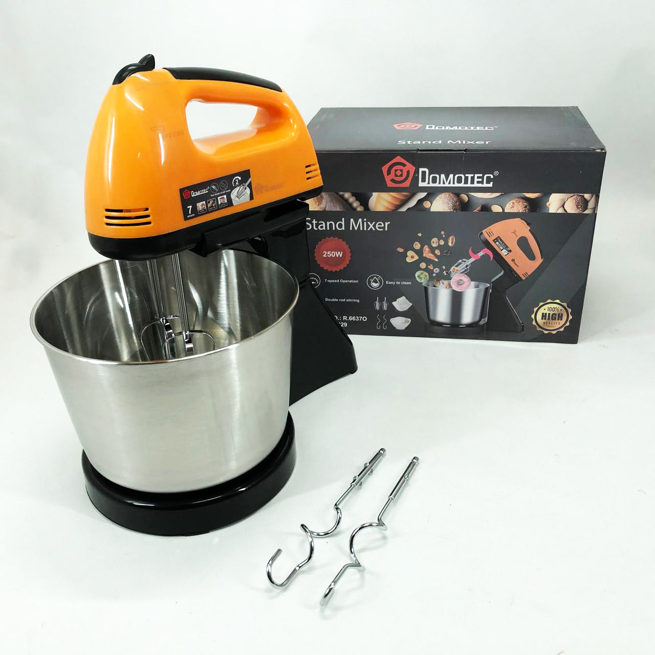 Стационарный миксер для кухни на 7 скоростей Domotec R6637O 250 W Кухонный электрический миксер с чашей