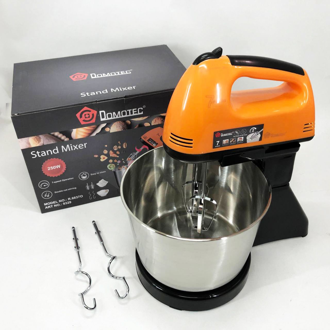Стационарный миксер для кухни на 7 скоростей Domotec R6637O 250 W Кухонный электрический миксер с чашей