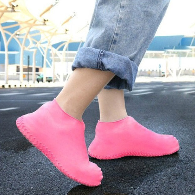 Багаторазові бахіли-чохли L (41-45 розмір) для взуття силіконові від води та бруду. Колір: рожевий