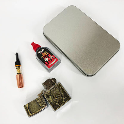 Зажигалка бензиновая в подарочной коробке N13, подарочные прикольные зажигалки, подарок зажигалка парню