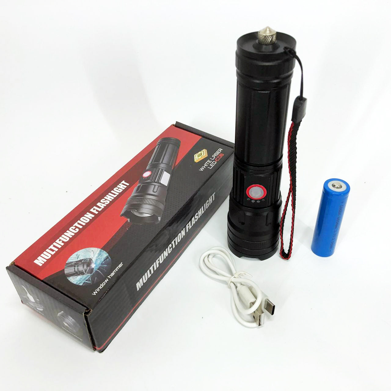 Фонарик карманный светодиодный Police BL-6525-GT100 с ремешком и функцией зума