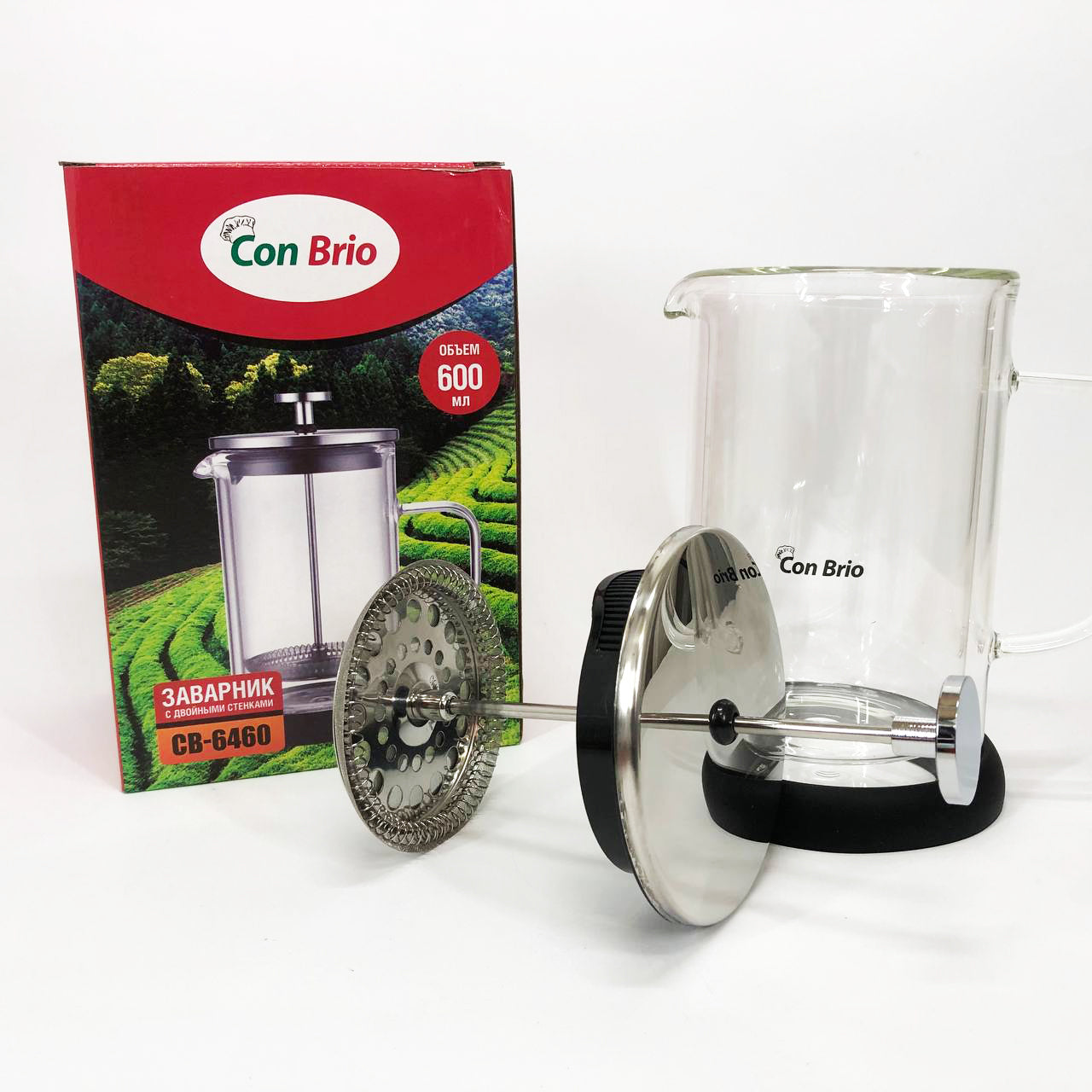 Френч-пресс с двойными стенками Con Brio CB-6460 600 мл, Френч-пресс для крепкого кофе китайский заварник