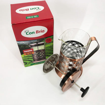 Френч-пресс Заварник для чая Con Brio CB-5180 800мл, Стеклянный заварочный чайник для чая чайники