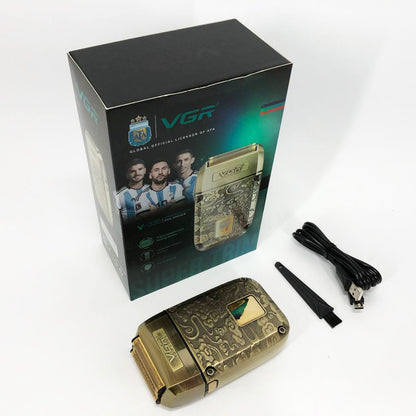 Электробритва-шейвер VGR V-336 LED Display мужская профессиональная для сухого и влажного бритья металлическая