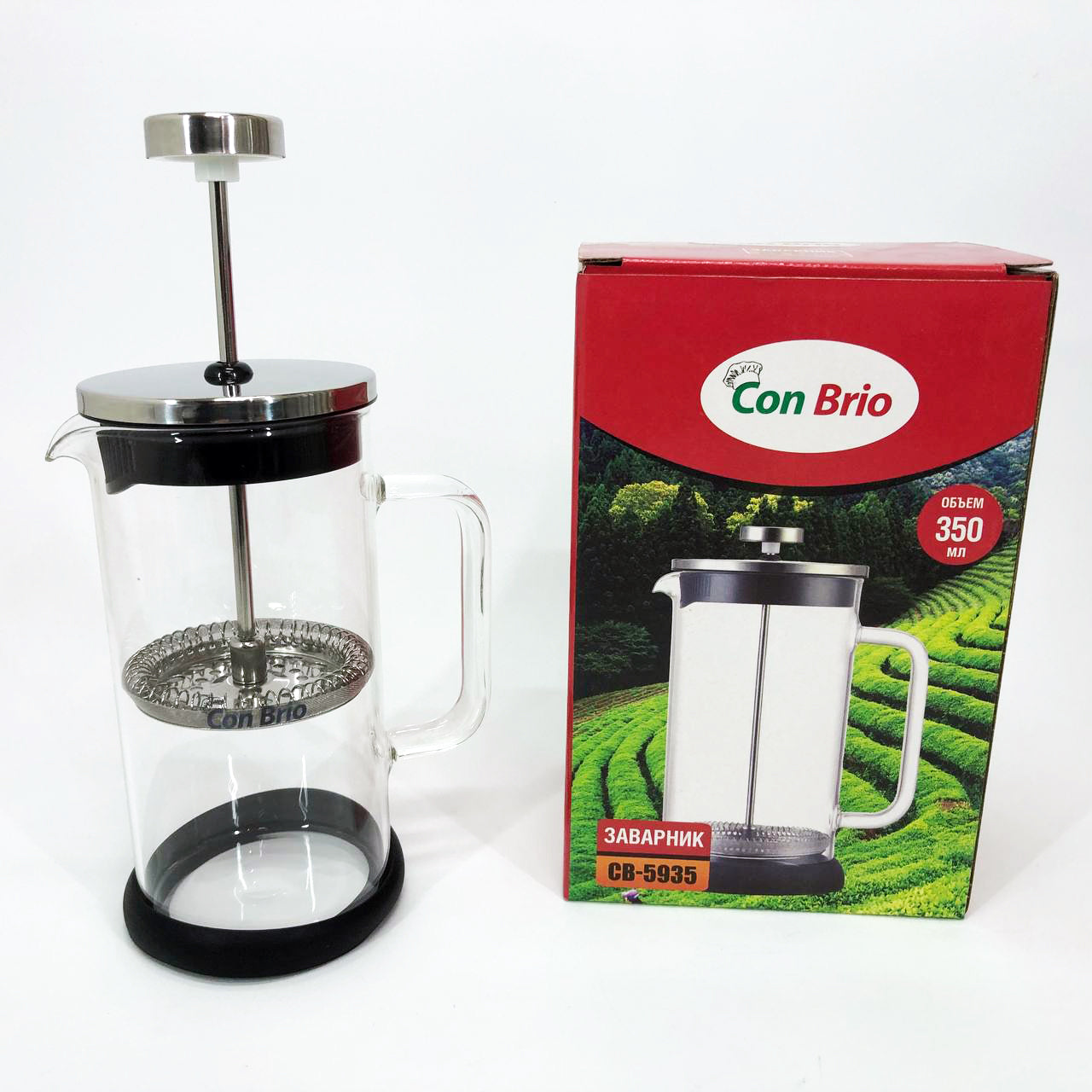Френч-пресс Con Brio CB-5935 350 мл, Френч пресс стеклянный на кухню, Френч прессы стекло