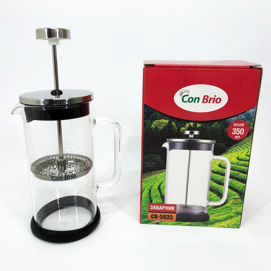 Френч-пресс Con Brio CB-5935 350 мл, Френч пресс стеклянный на кухню, Френч прессы стекло