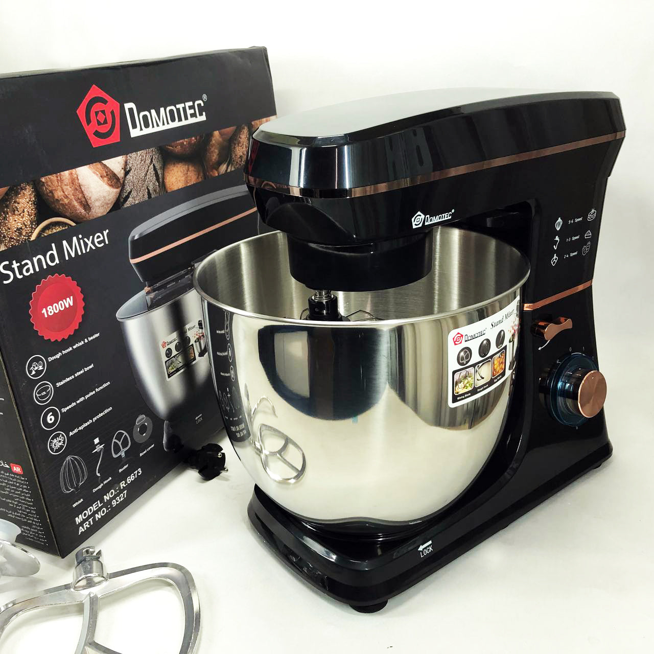 Настольный миксер-тестомес планетарный Domotec R 6673 12 л, Планетарный комбайн Стационарный для дома