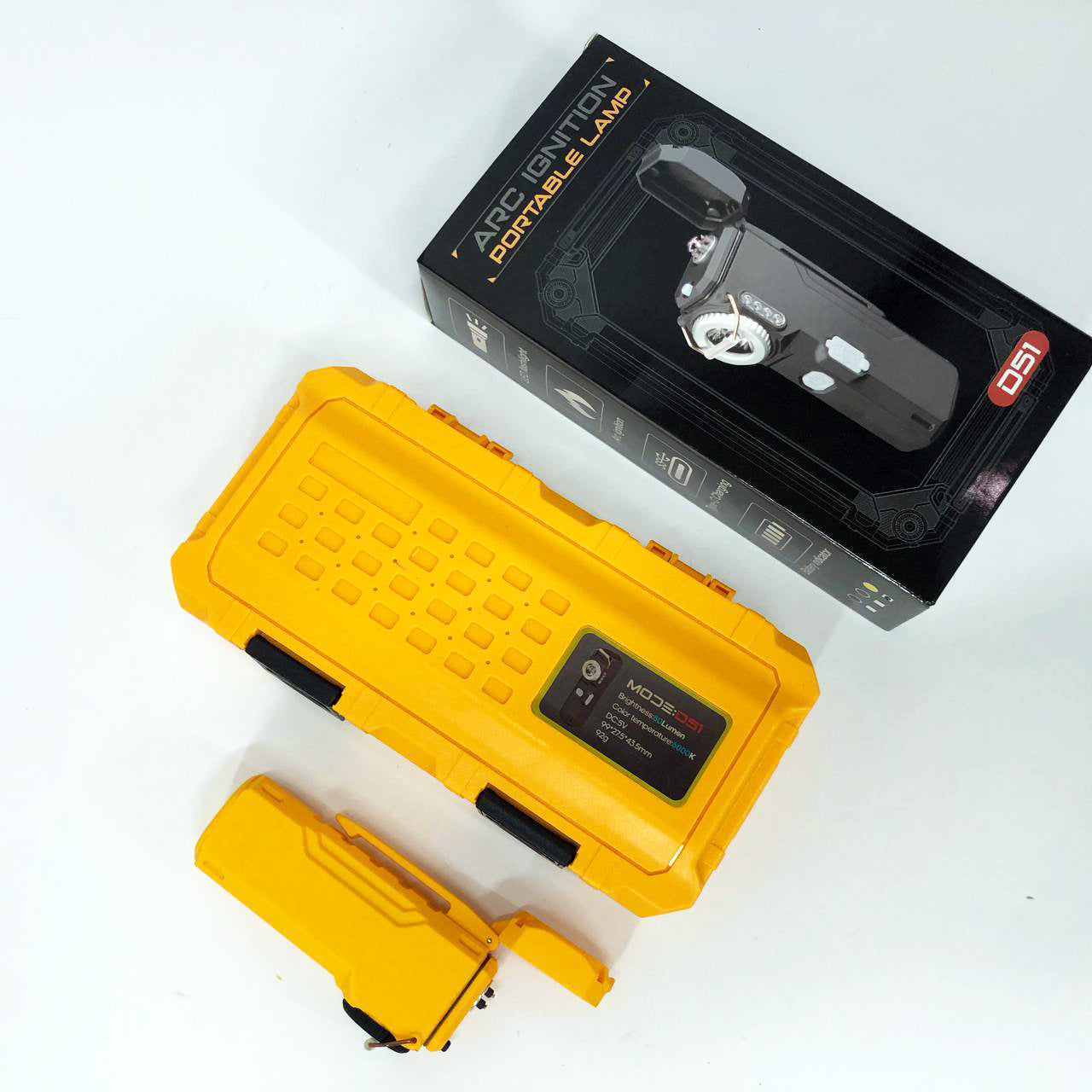 Фонарик-зажигалка армейская MULTIFUNCTIONAL D51-COB электроимпульсная аккумуляторная. Цвет: желтый