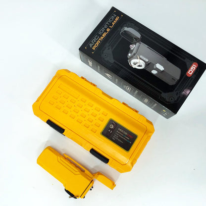 Фонарик-зажигалка армейская MULTIFUNCTIONAL D51-COB электроимпульсная аккумуляторная. Цвет: желтый