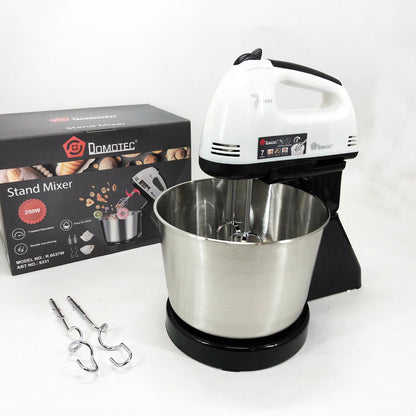Миксер стационарный с металлической чашей Domotec R6637W Кухонный электрический на 250 Вт 7 скоростей