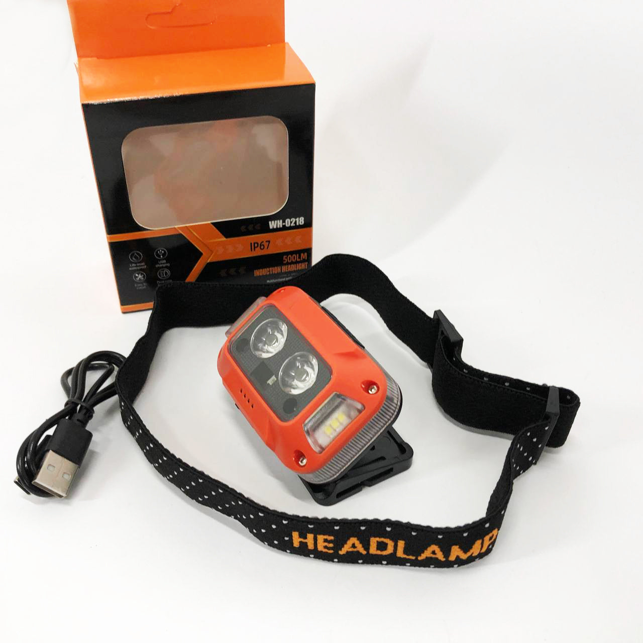 Фонарь налобный WH-0218-XPG(white+yellow)+SMD(red), Налобный фонарь для туризма рыбалки и охоты