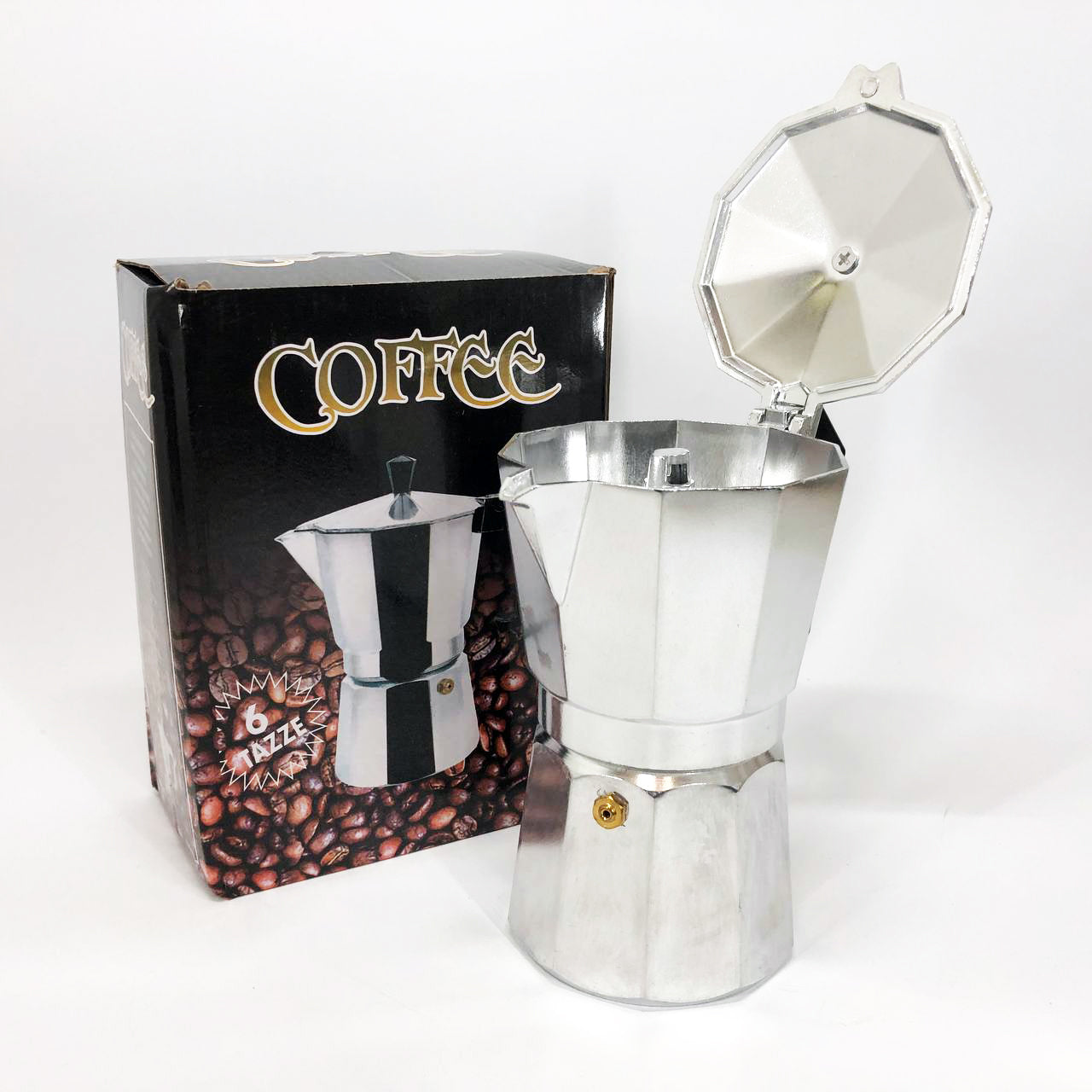 Кофеварка гейзерная из нержавеющей стали UNIQUE UN-1912 270 мл, Гейзерная кофеварка 3 чашки