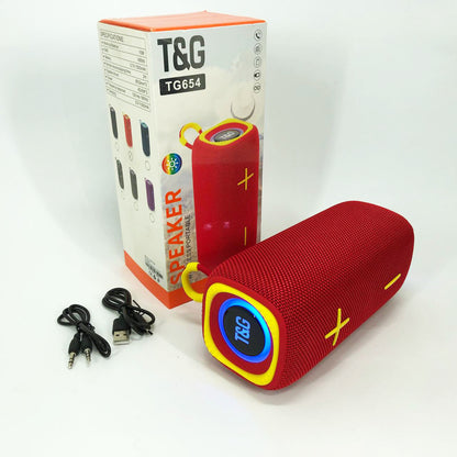 Портативная Bluetooth колонка TG654 8W с подсветкой, блютуз колонка для улицы. Цвет: красный