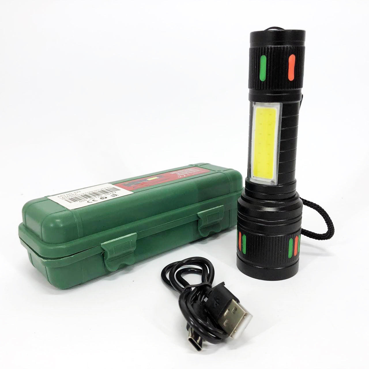 Фонарик 623-TG+COB, Переносной ручной мощный фонарь, Портативный светодиодный фонарь с зарядкой